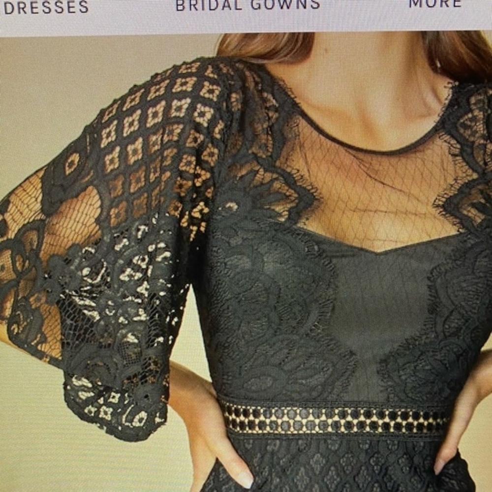 💘 Lady Black Tie Reyna Lace Dress Navy Size 4 S - Picture 2 of 10